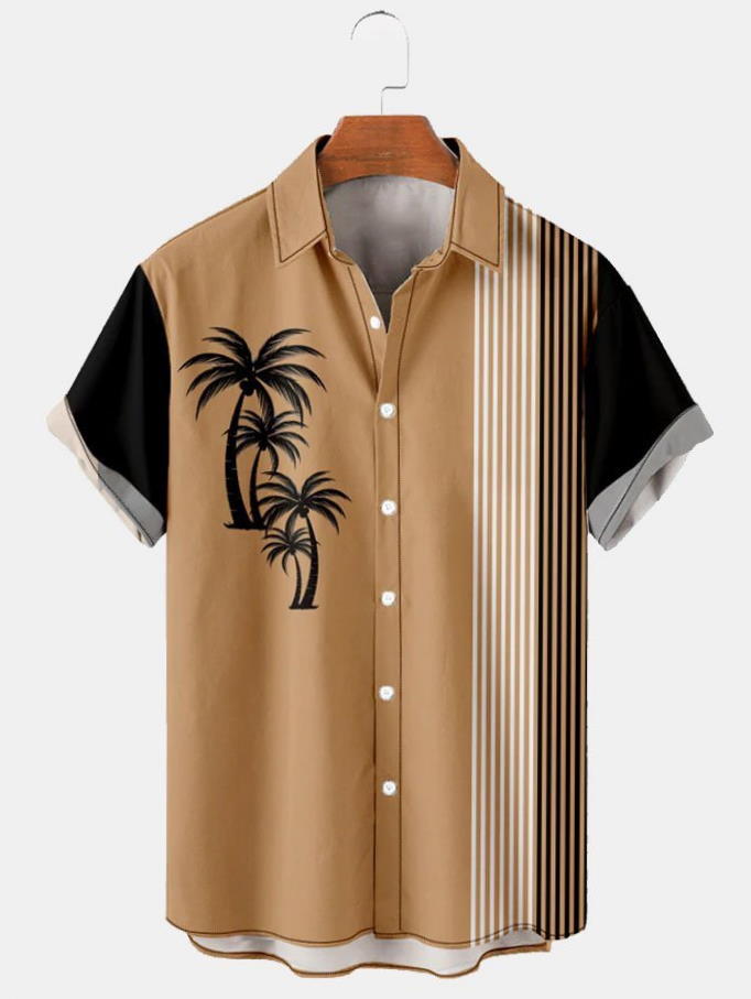 Gradient Casual Coconut Tree Hawaiian Shirt