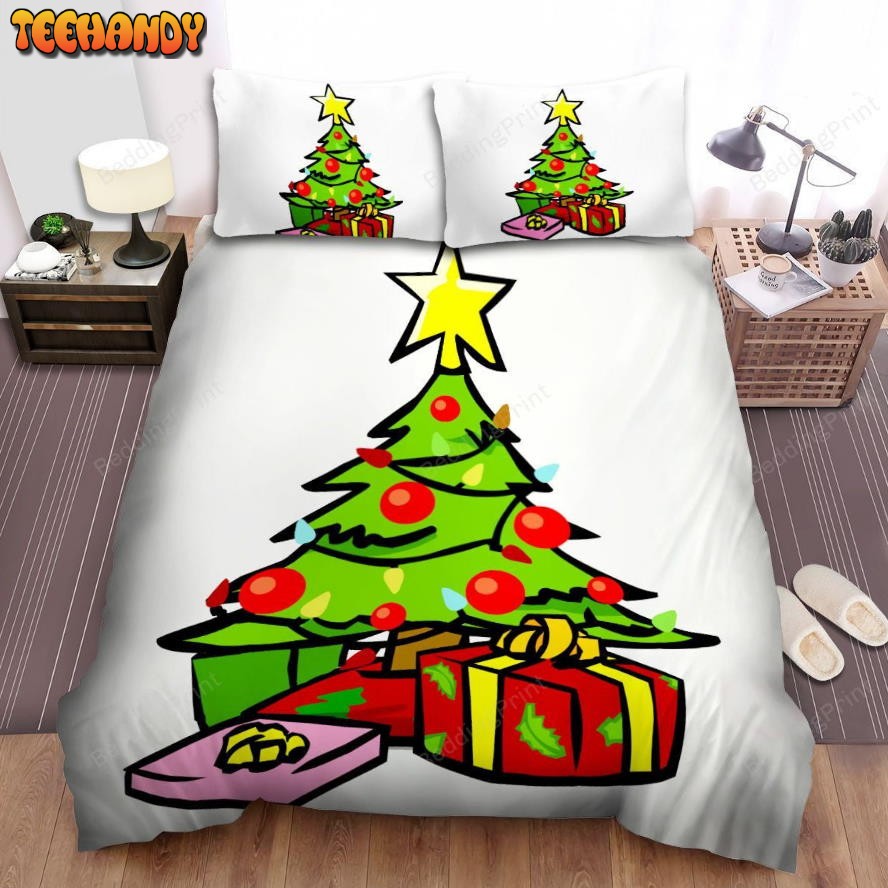 Green Christmas Tree And Boxes Bedding Sets