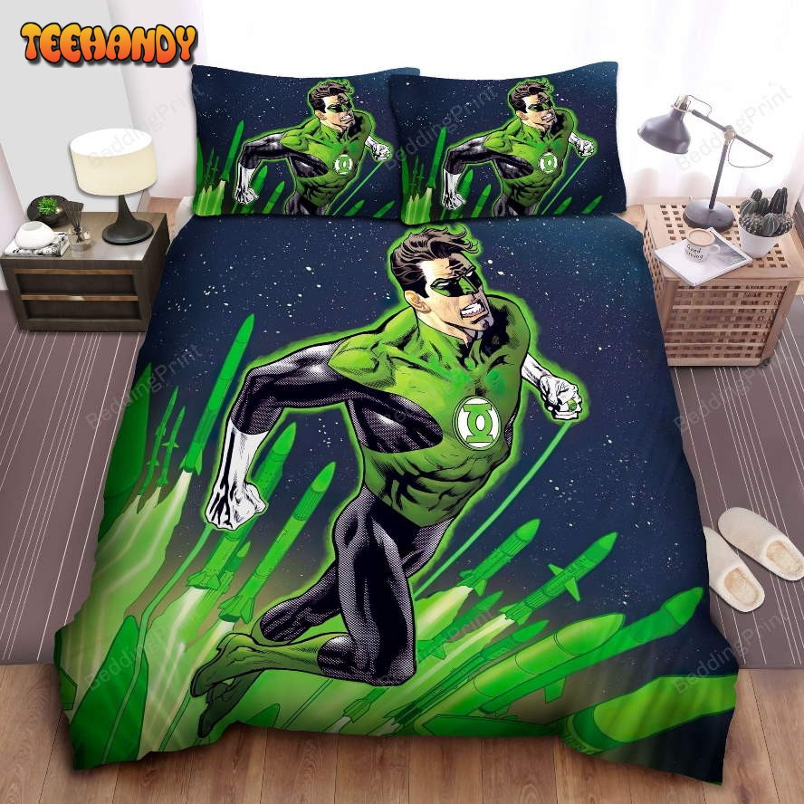 Green Lantern Flying With Rockets Bedding Sets