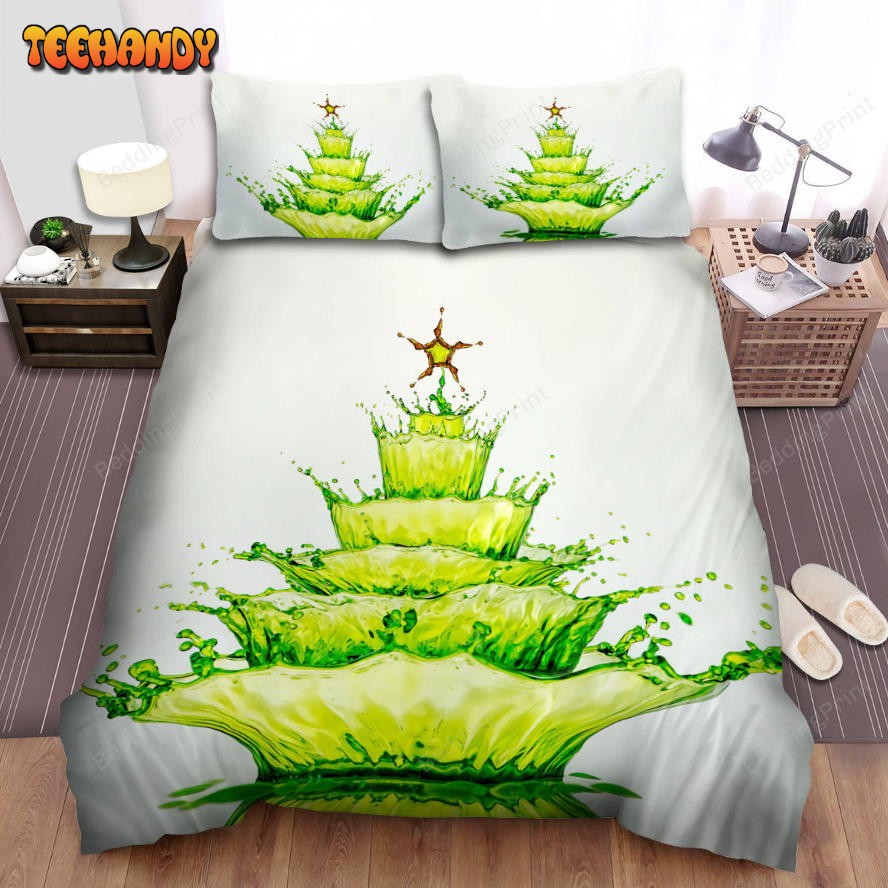 Green Liquid Dropped The Christmas Tree Bedding Sets