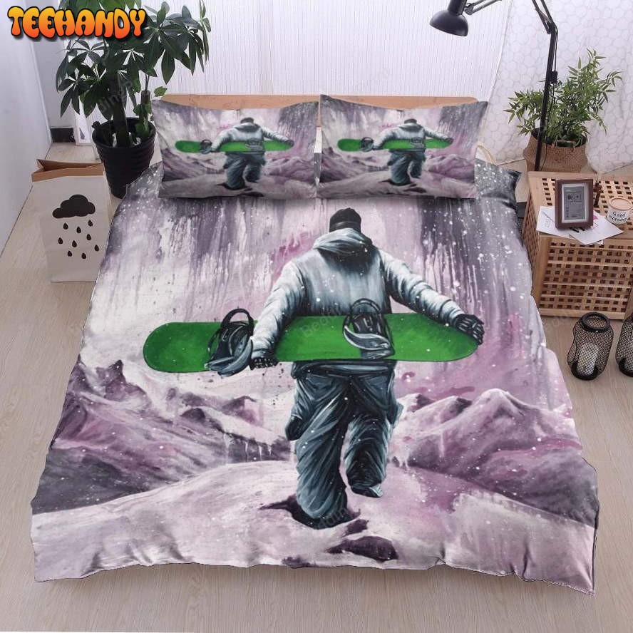 Green Snowboarding Snowboarder Bedding Sets