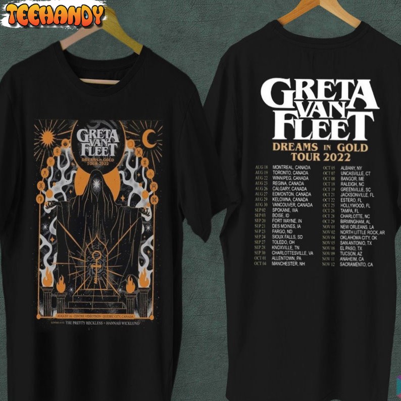 Greta Van Fleet Shirt – Dreams In Gold Tour Unisex T Shirt Hoodie