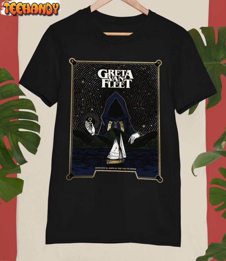 Greta Van Fleet Shirt, Dreams On Gold Tour 2022 Unisex T Shirt Hoodie