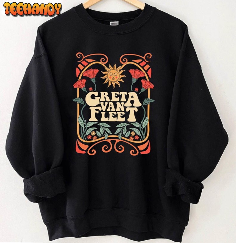 Greta Van Fleet Sweatshirt, Dream In Gold Tour Short Hoodie