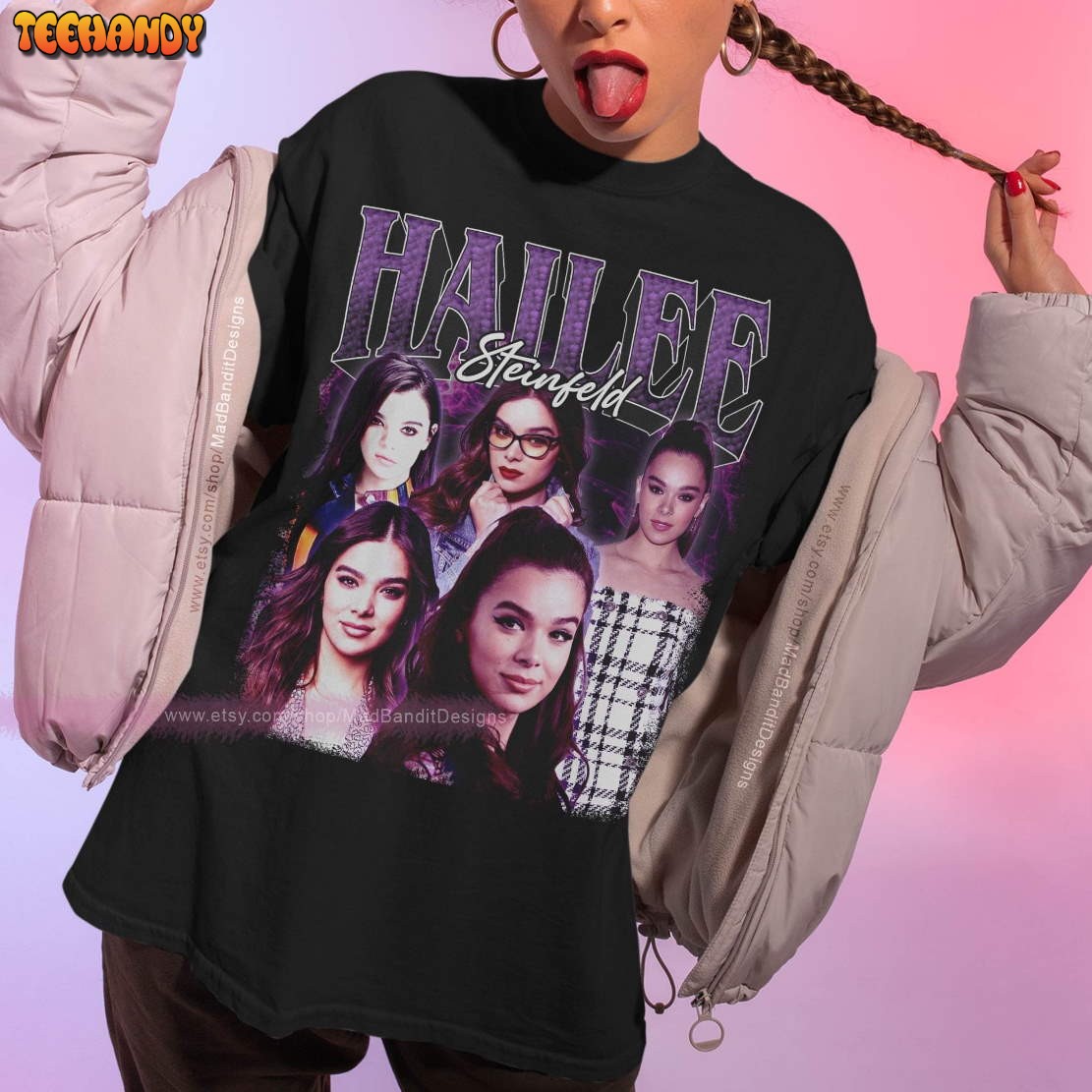 Hailee Steinfeld Cool Retro Rock Poster 70s 80s 90s Style Shirt