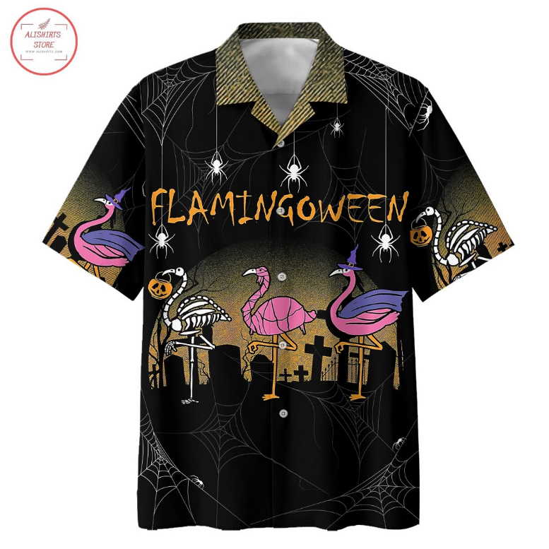 Halloween Flamingo Hawaiian Shirt