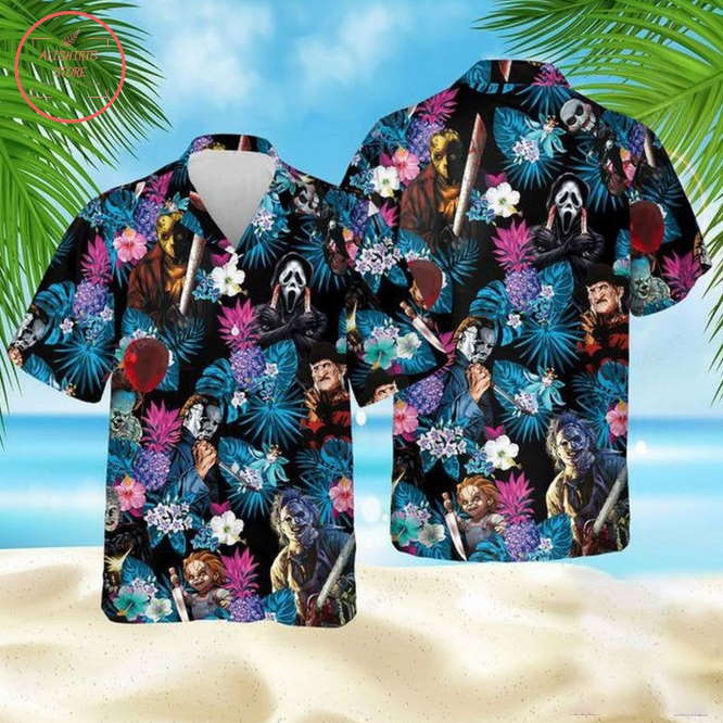 Halloween Horror Villians Hawaiian Shirt