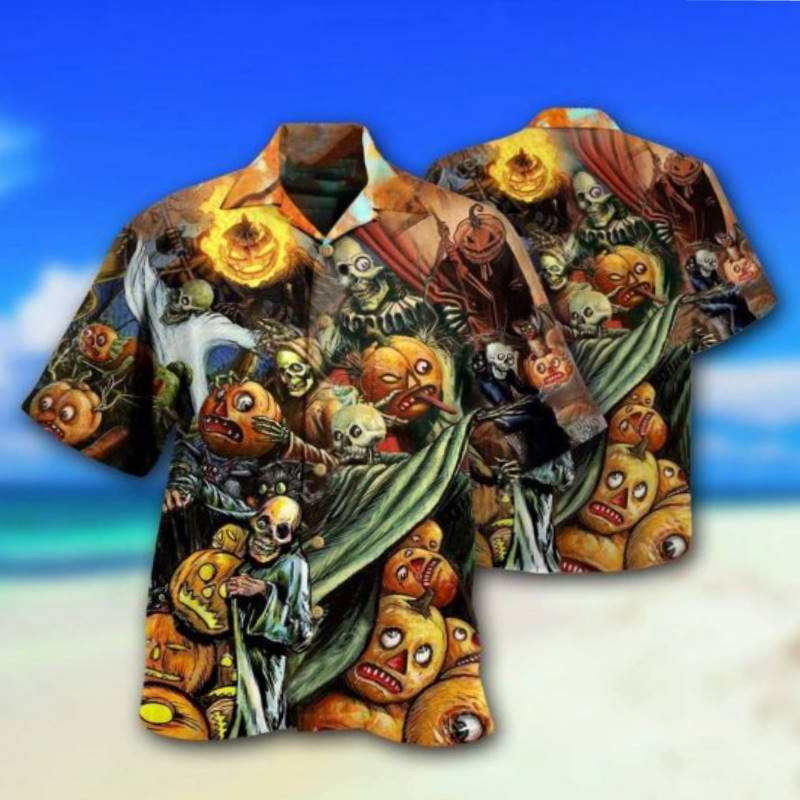 Halloween Pumpkins Scary Hawaiian Shirt