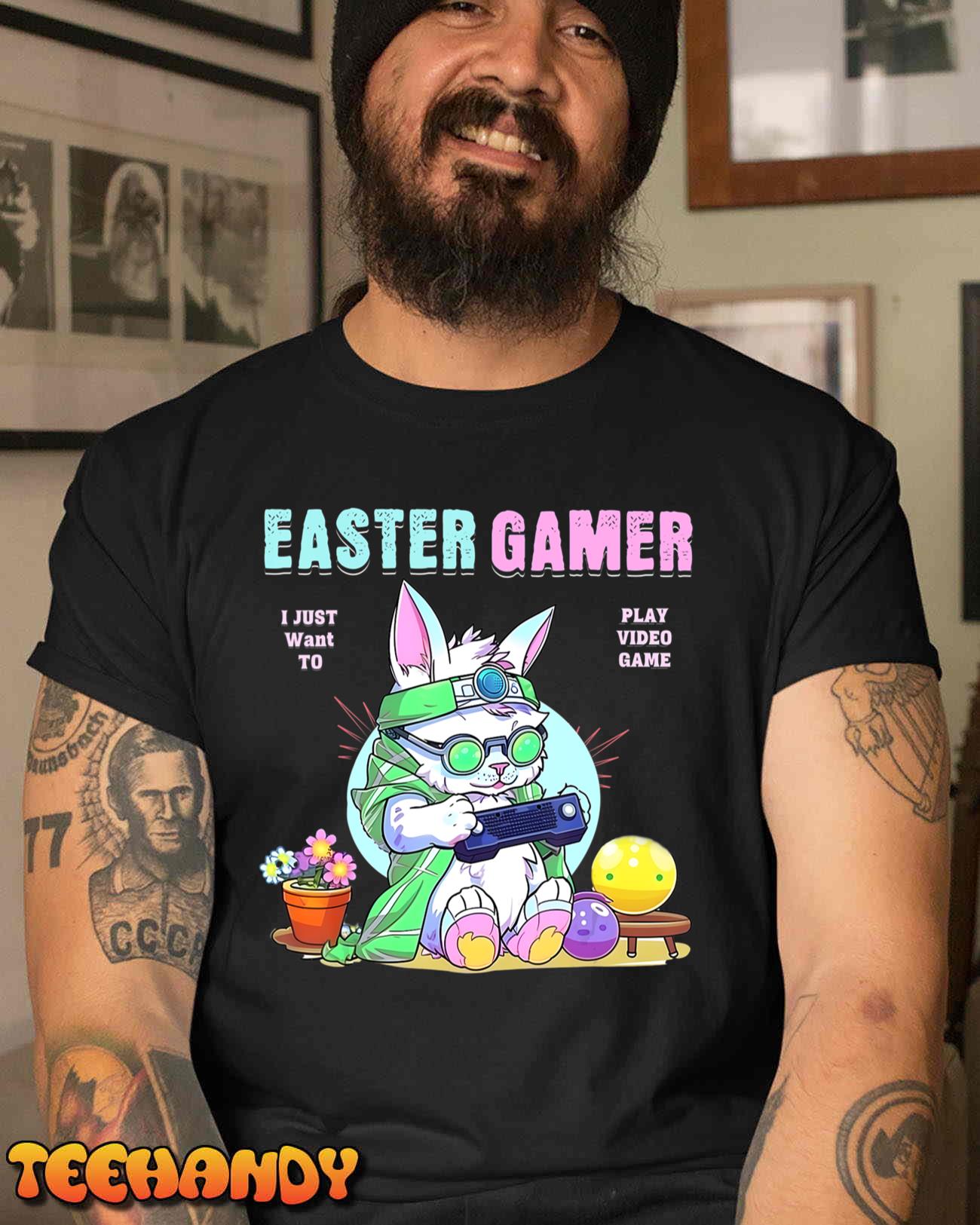 Happy Easter Bunny Funny Gamer Video Game Boys Girls T-Shirt