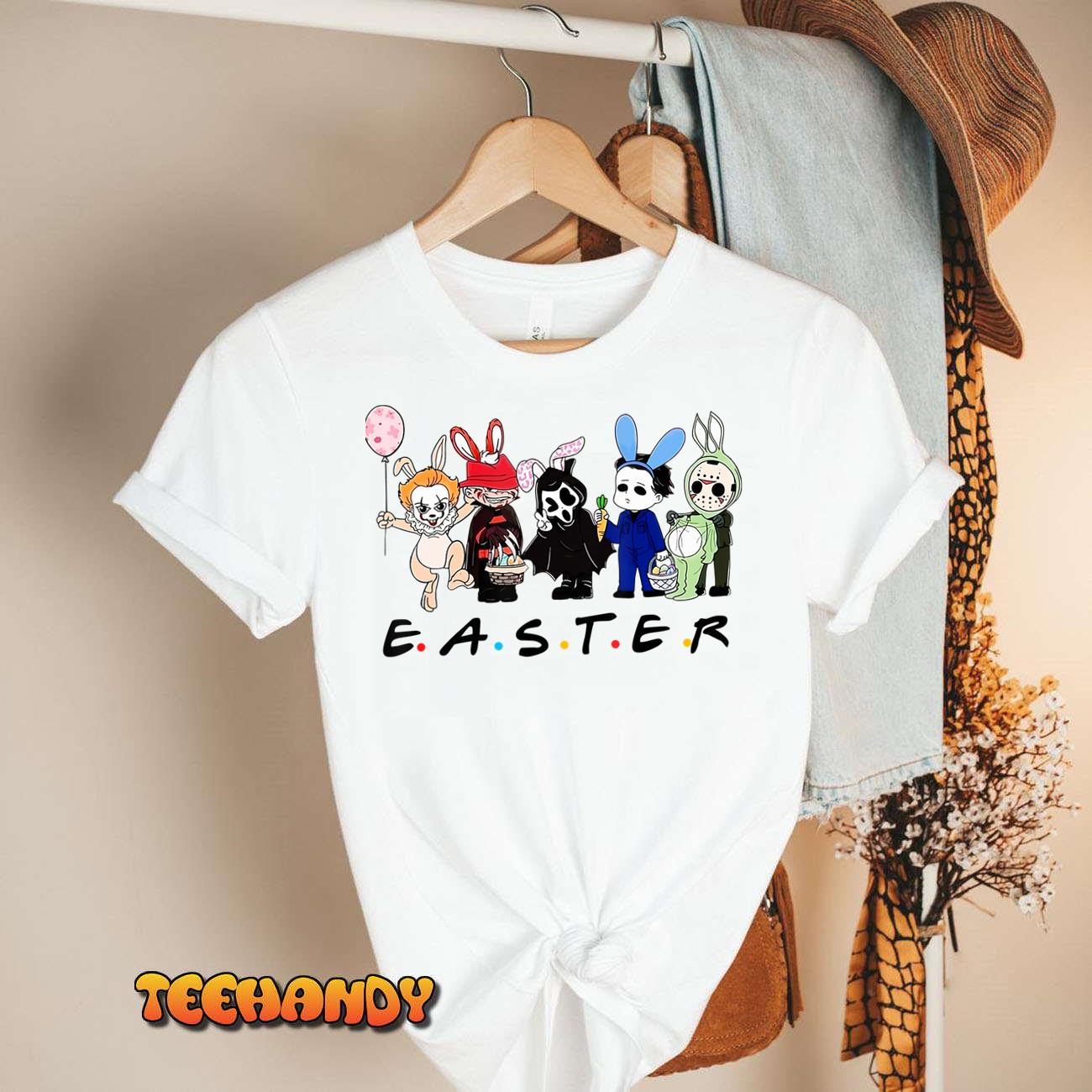 Happy Easter Scary Horror Easter Movie Bunny Hunting Eggs T-Shirt