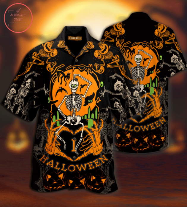 Dancing Skeleton 3D Halloween Hawaiian Shirt