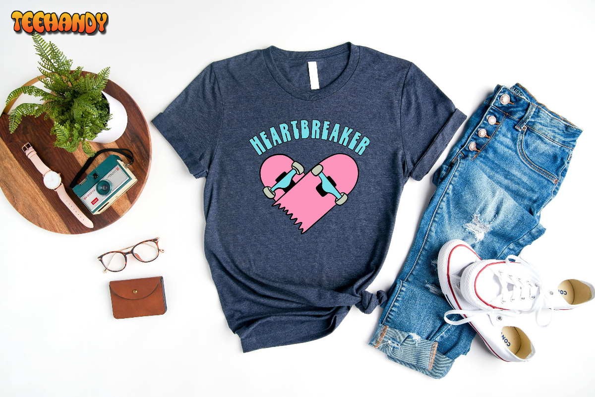 Heartbreaker T-Shirt, Broken Skateboard Shirt