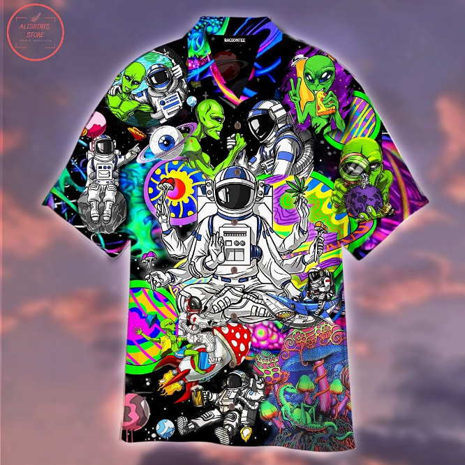 Hippie Astronaut And Alien Hawaiian shirt