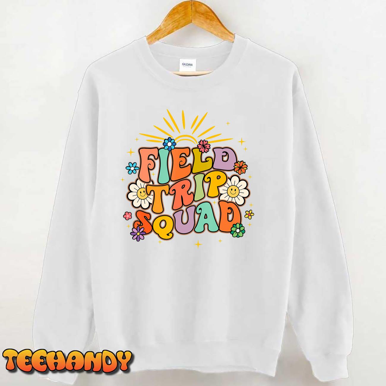 Hippie smile Face Field Trip Squad Groovy Field Day 2023 T-Shirt