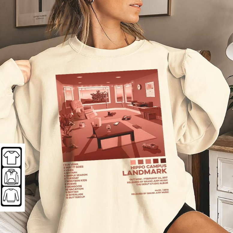 Hippo Campus Landmark Album Tracklist Shirt, Vintage Album Retro Sweatshirt