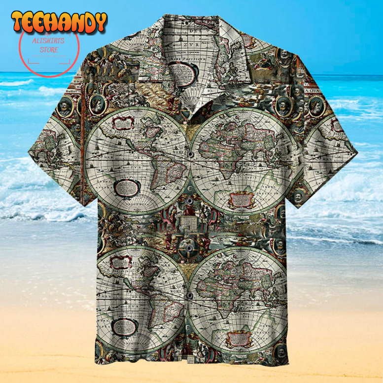 Historical Old World Map Hawaiian Shirt