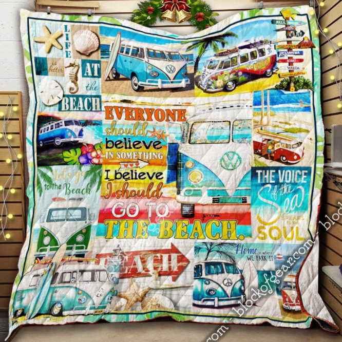 Home Is Where We Park It, Beach 3D Quilt Blanket