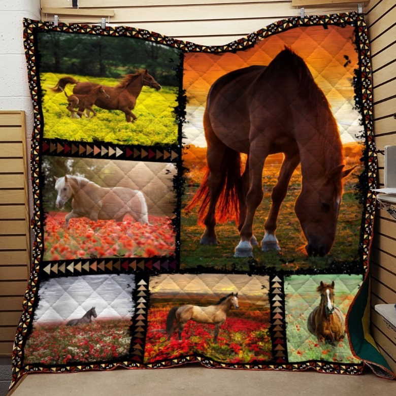 Horse 3D Printing Quilt Blanket