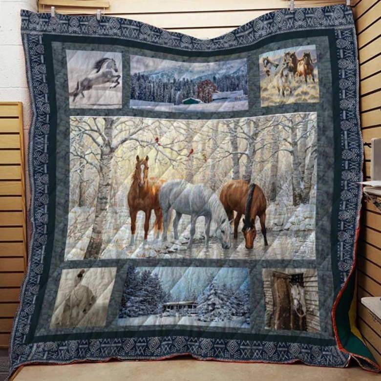 Horse Horse Horse 3D Quilt Blanket