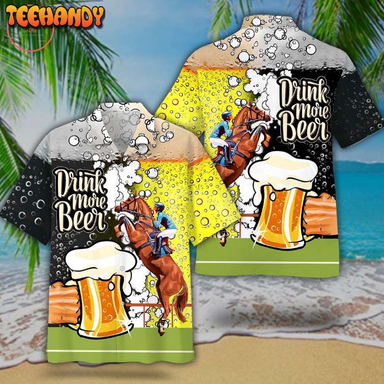 Horse Racing Beer Hawaiian Shirt