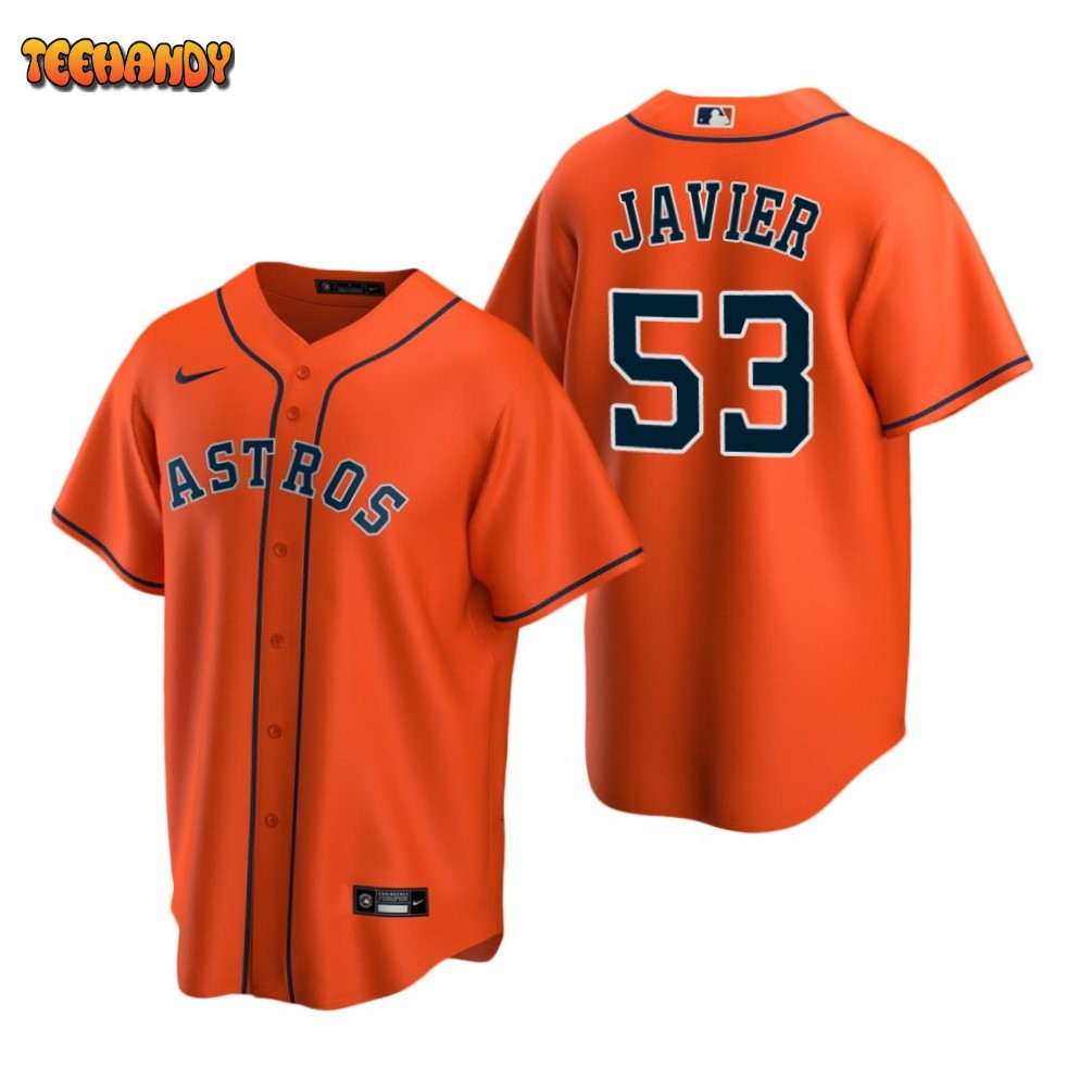 Houston Astros Cristian Javier Orange Alternate Replica Jersey