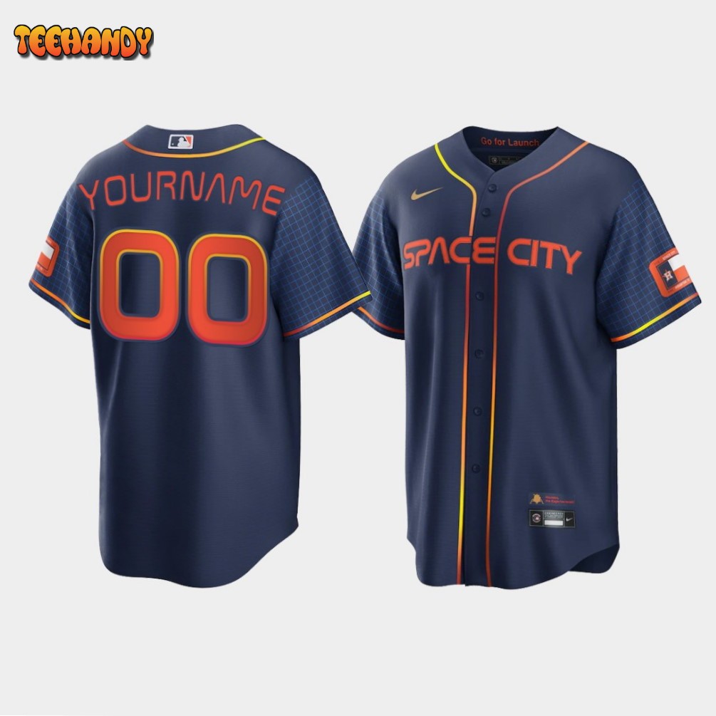 Houston Astros Custom Navy 2022 City Connect Replica Jersey