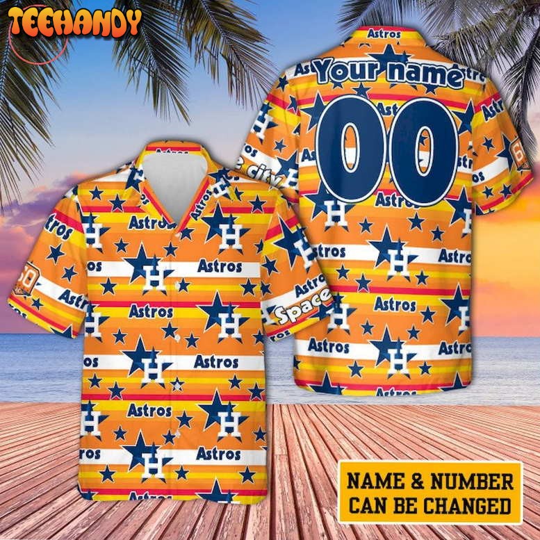 Houston Astros Rainbow Personalized Hawaiian Shirt