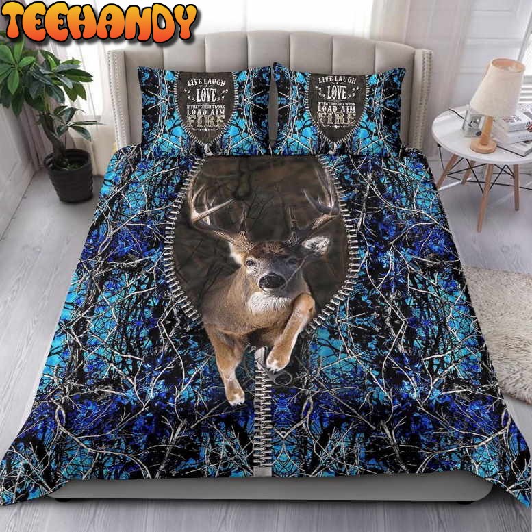 Hunting – 3D Buck Blue – Comforter Duvet Bedding Set