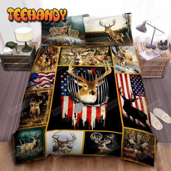 Hunting American Flag Bedding Sets