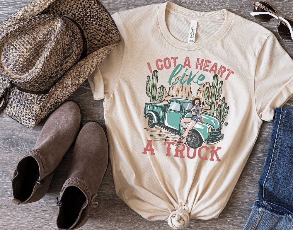 I Got A Heart Like A Truck Shirt, Country Music Cowgirl Song Shirt