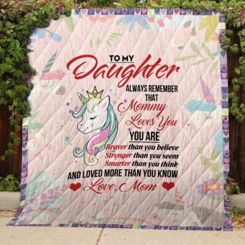 I Love My Daughter 3D Customized Quilt Blanket