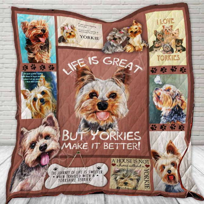 I Love Yorkies 3D Quilt Blanket