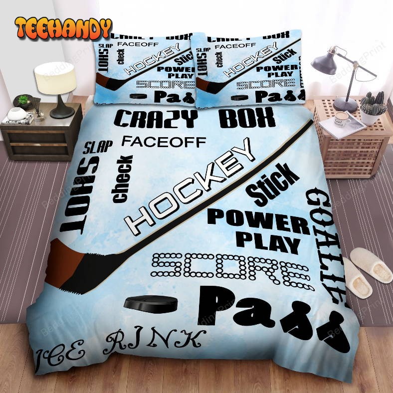 Ice Hockey Play Score Pass Ice Rink Bedding Set