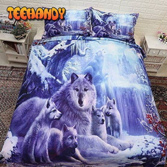 Ice Wolf Family Bedding Set