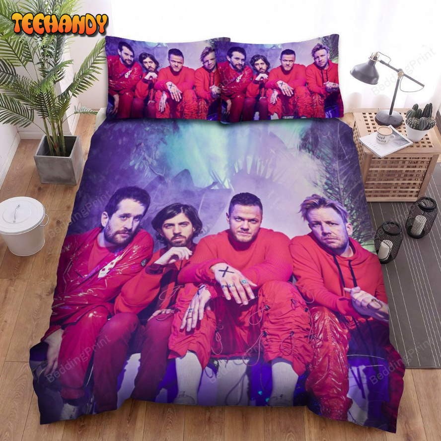 Imagine Dragons Members In Red Bedding Set