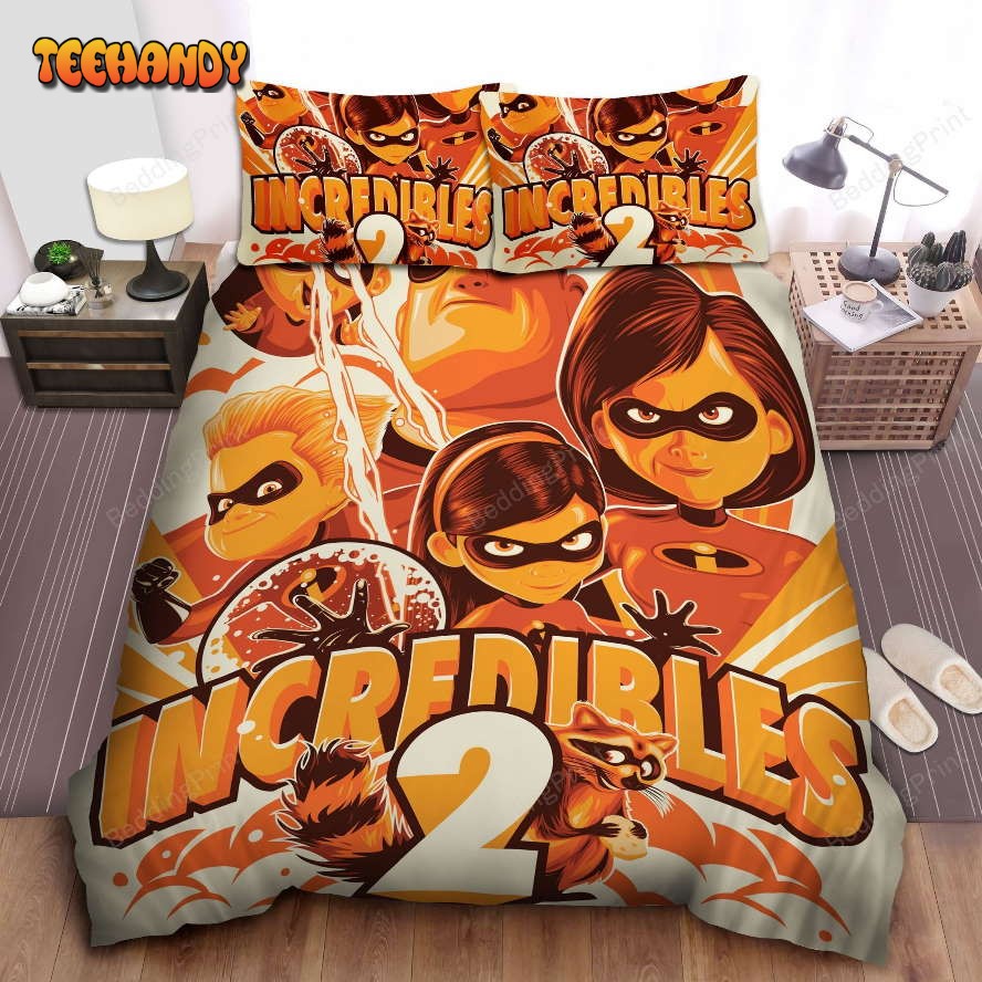 Incredibles 2 Family In Modern Art Portrait Duvet Cover Bedding Set