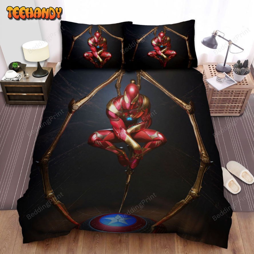 Iron Spider On Captain America Shield Bedding Sets