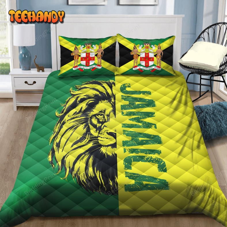 Jamaica Lion Green And Yellow Bedding Set