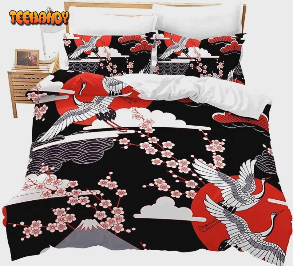 Japanese Style Cherry Blossoms Duvet Cover Bedding Set