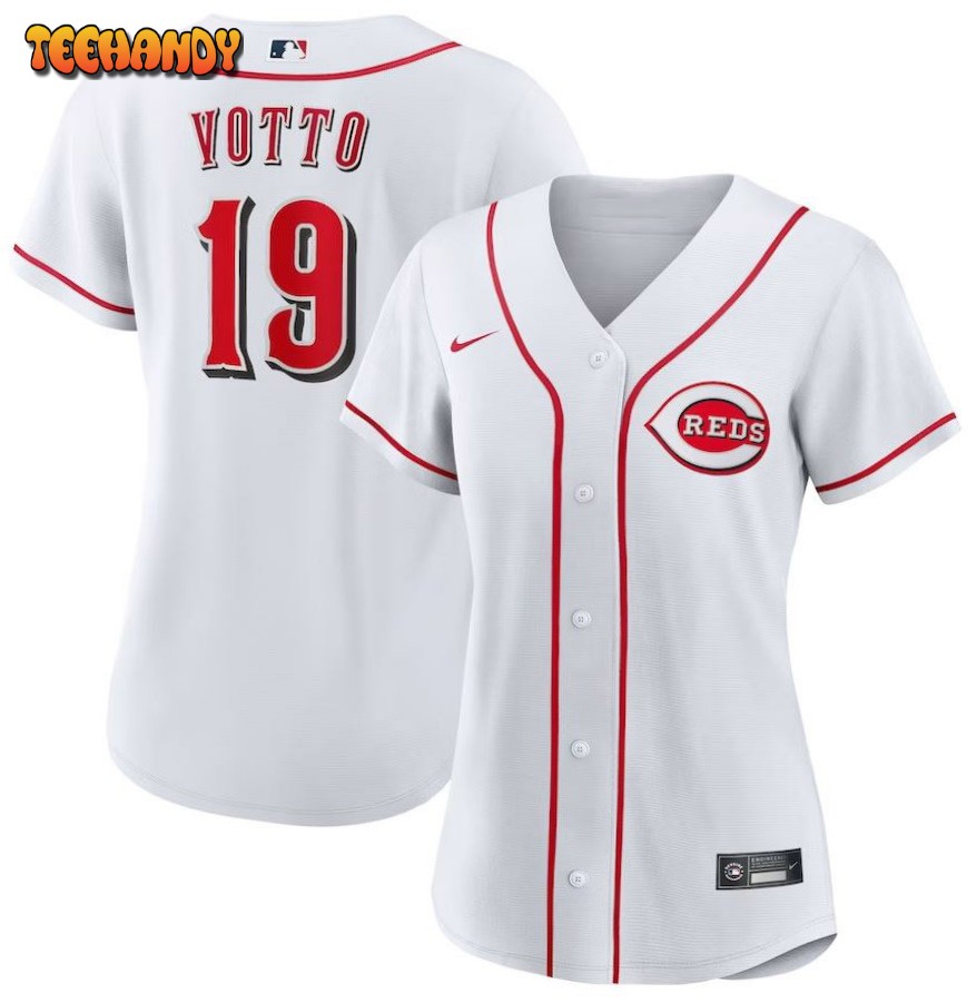 Joey Votto Cincinnati Reds Women’s Home Replica Player Jersey – White