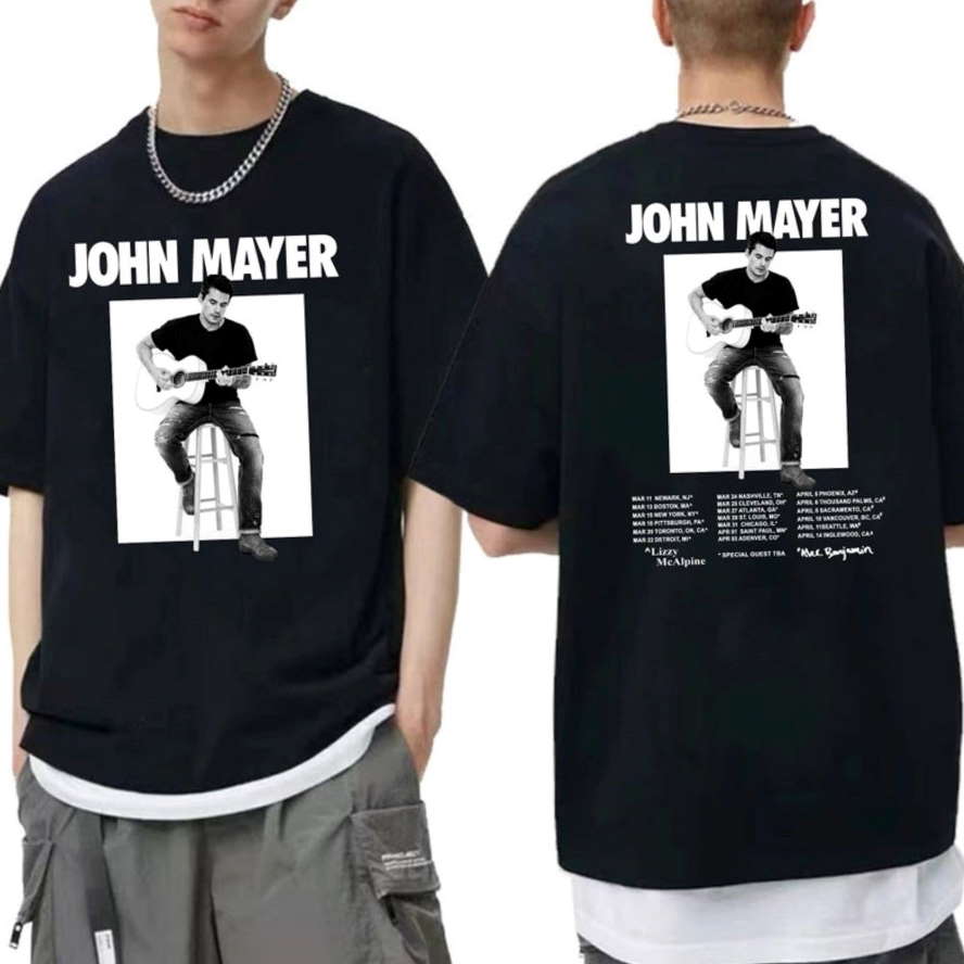 John Mayer Solo Tour 2023 2 SIDED T-shirt