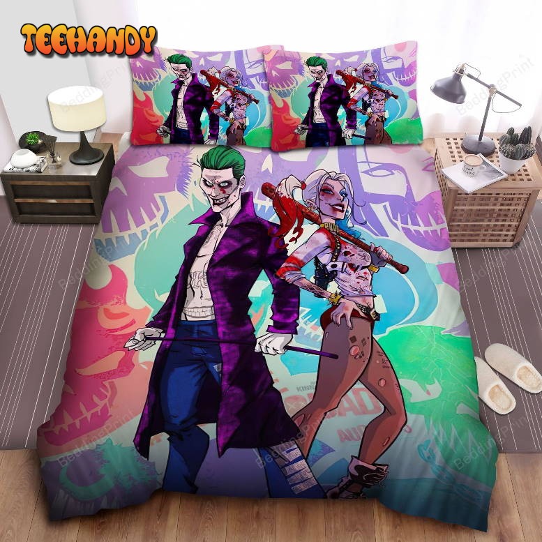 Joker And Harley Quinn Duvet Cover Bedding Set