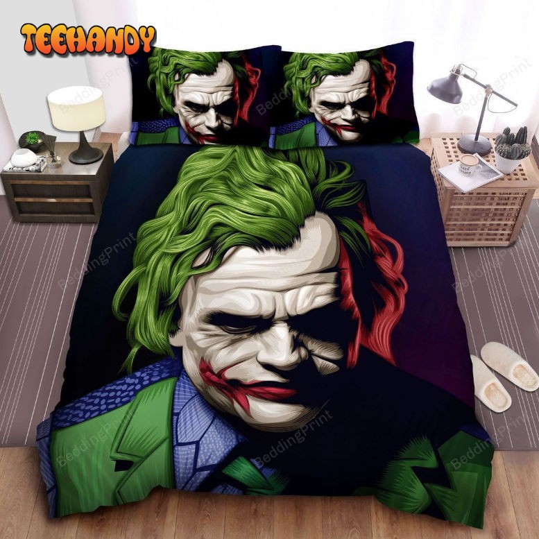 Joker By Heath Ledger Digital Painting Portrait Bedding Set