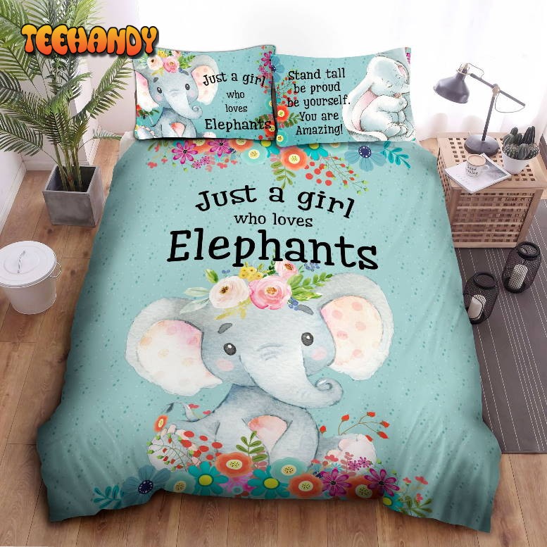 Just A Girl Who Loves Elephants Cute Bedding Set