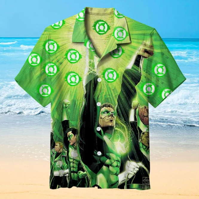 Justice League Green Lantern 3D Print Hawaiian Shirt