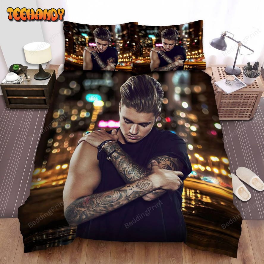 Justin Bieber And His Tattoos Image Bedding Set