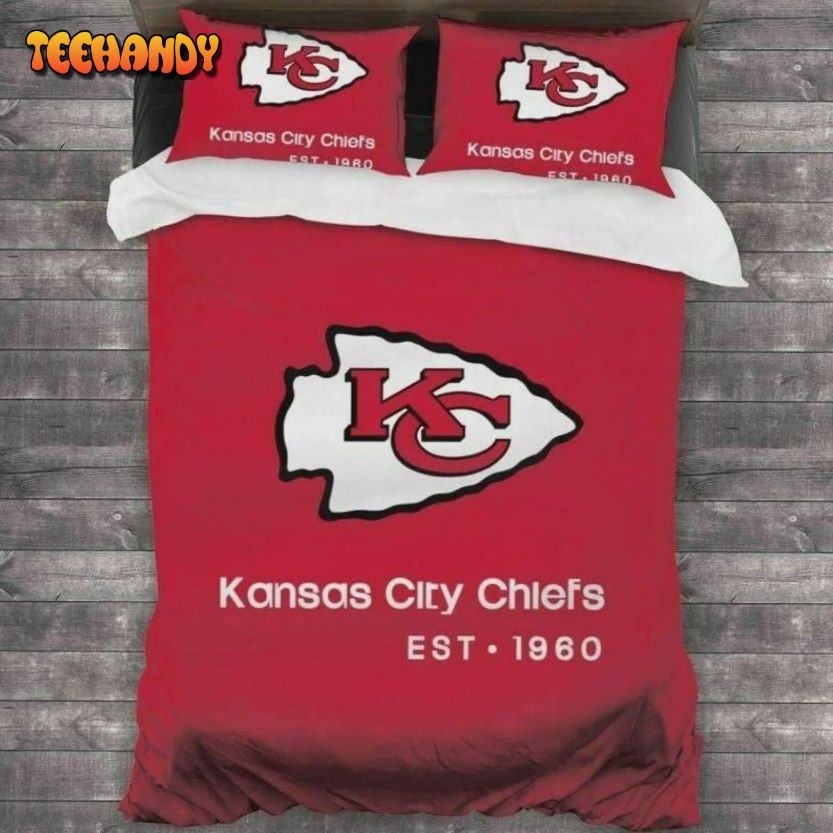 Kansas City Chiefs Fans NFL Team Duvet Cover Bedding Set