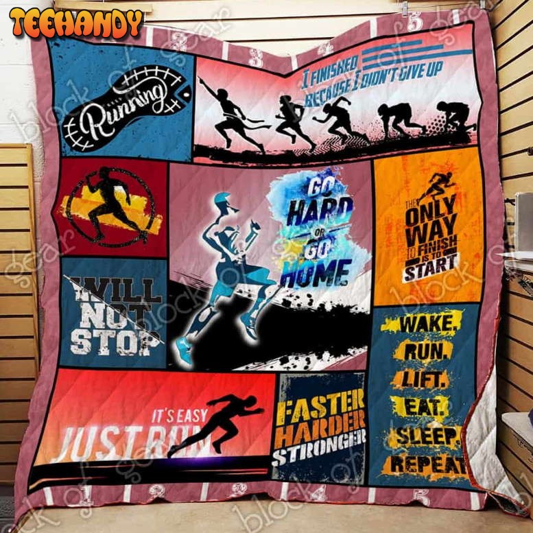 Keep Running 3D Quilt Blanket