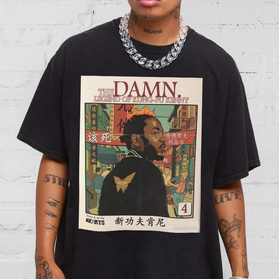 Kendrick Lamar Kung Fu Kenny Damn Comic Art Book  Retro Vintage 90s Sweatshirt