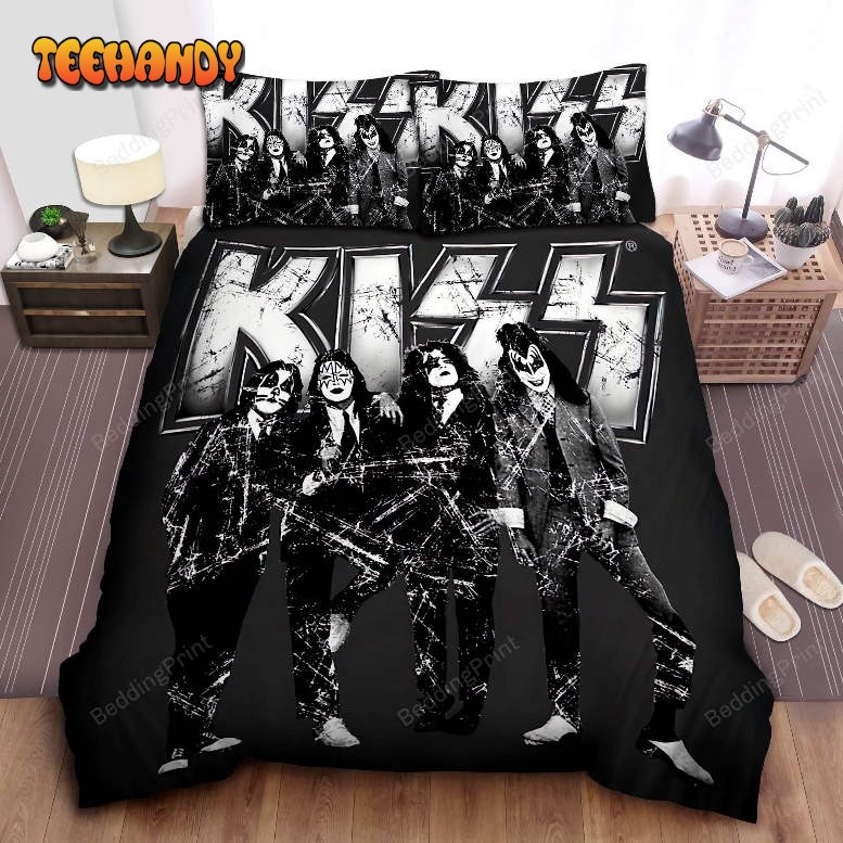 Kiss In Black &amp White Poster Bedding Set